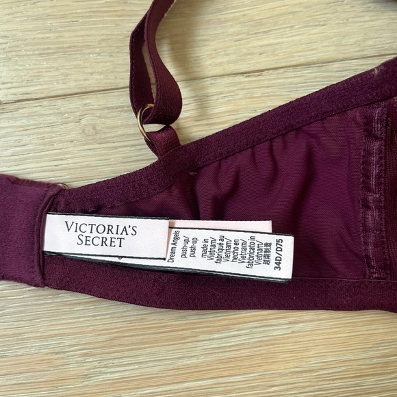 $80 VICTORIA'S SECRET DREAM ANGELS FLORAL EMBROIDERED PUSH UP BRA 34D *F6 - Picture 5 of 5